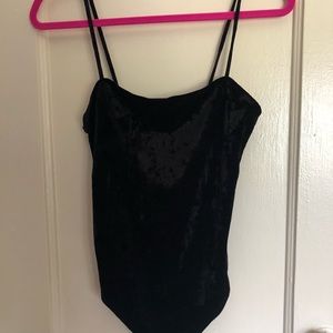 Forever 21 Black Velvet Bodysuit